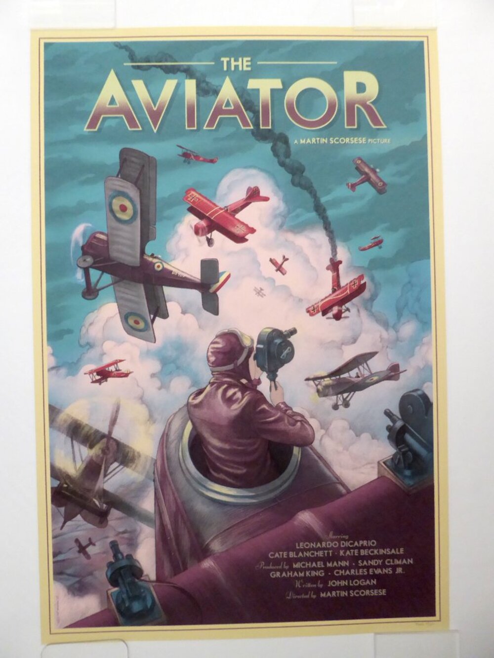 NEW LE #67/275 AVIATOR MOVIE JONATHAN BURTON MONDO ART PRINT 24” x 36” POSTER